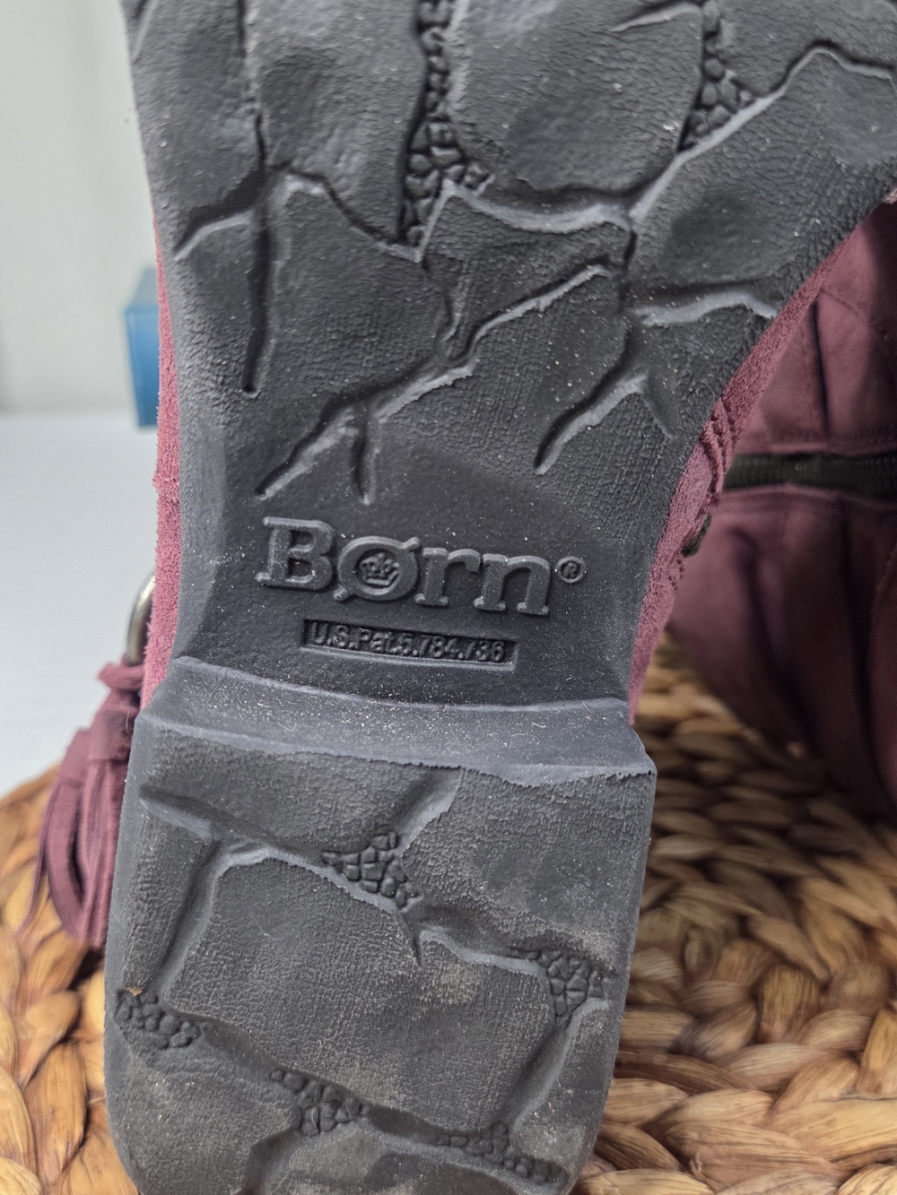 Womens Suede Mid-Calf Boots in Burgundy - Stylish Everyday Wear - Picture 7 of 8